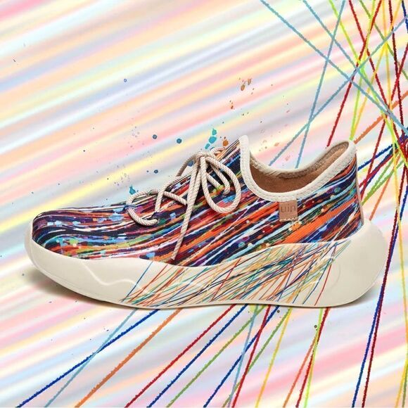 UIN Colorful Striped Women's Sneakers - Picture 3 of 8